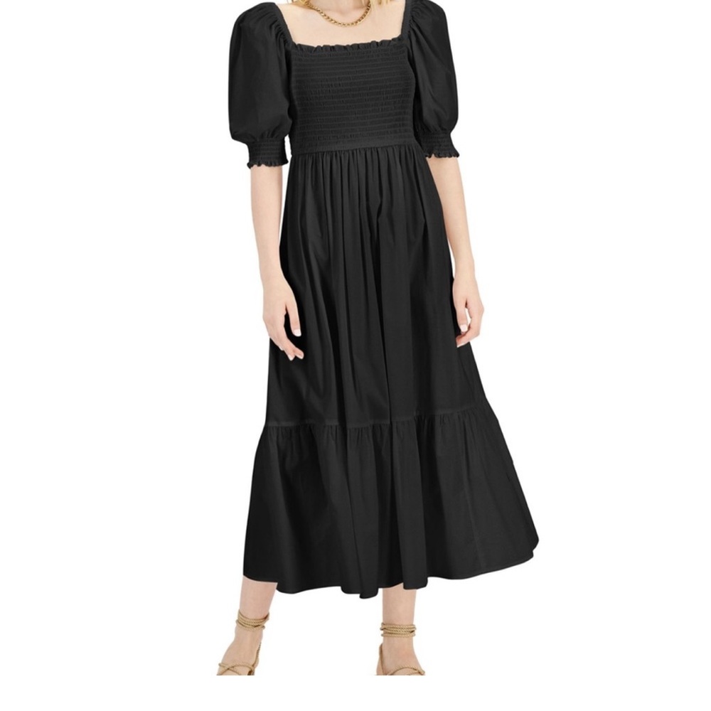 Elegant white  Puff Sleeve Dress
